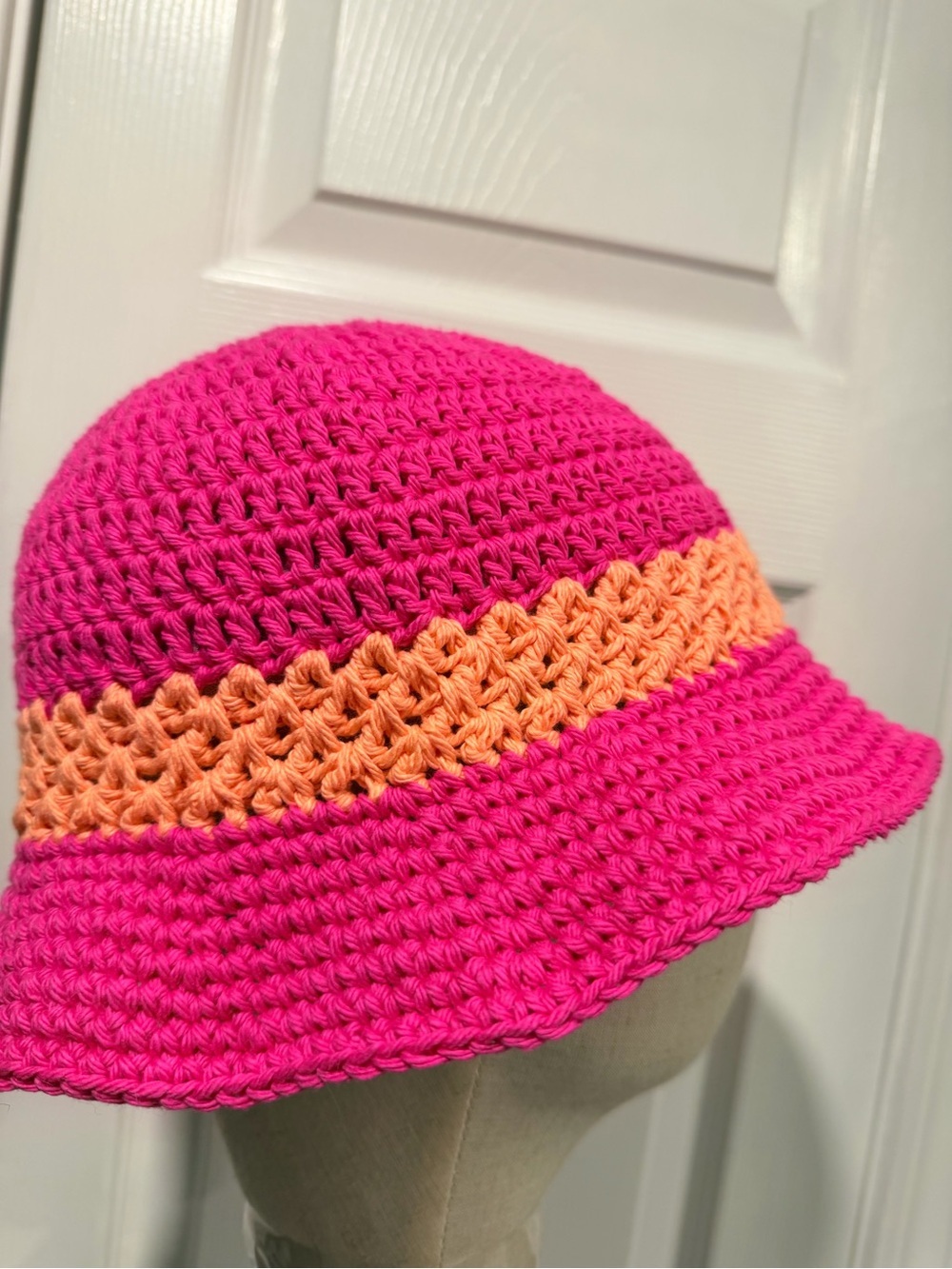 Handmade Crochet Bucket Hat 100% Cotton Lightweight Packable Festival Boho Beach
